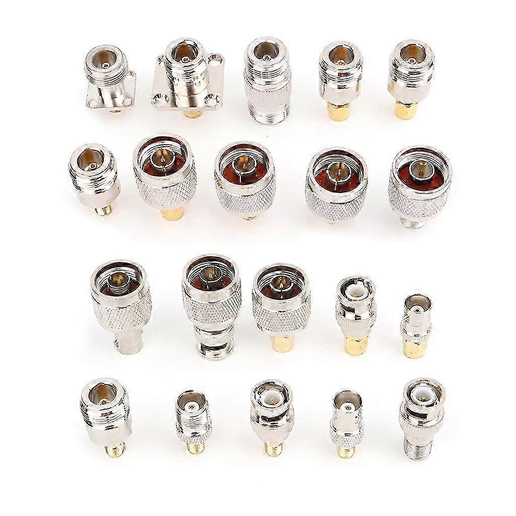 20pcs N Type BNC TNC SMA RF Connector Adapter Kit Test Converter Silver