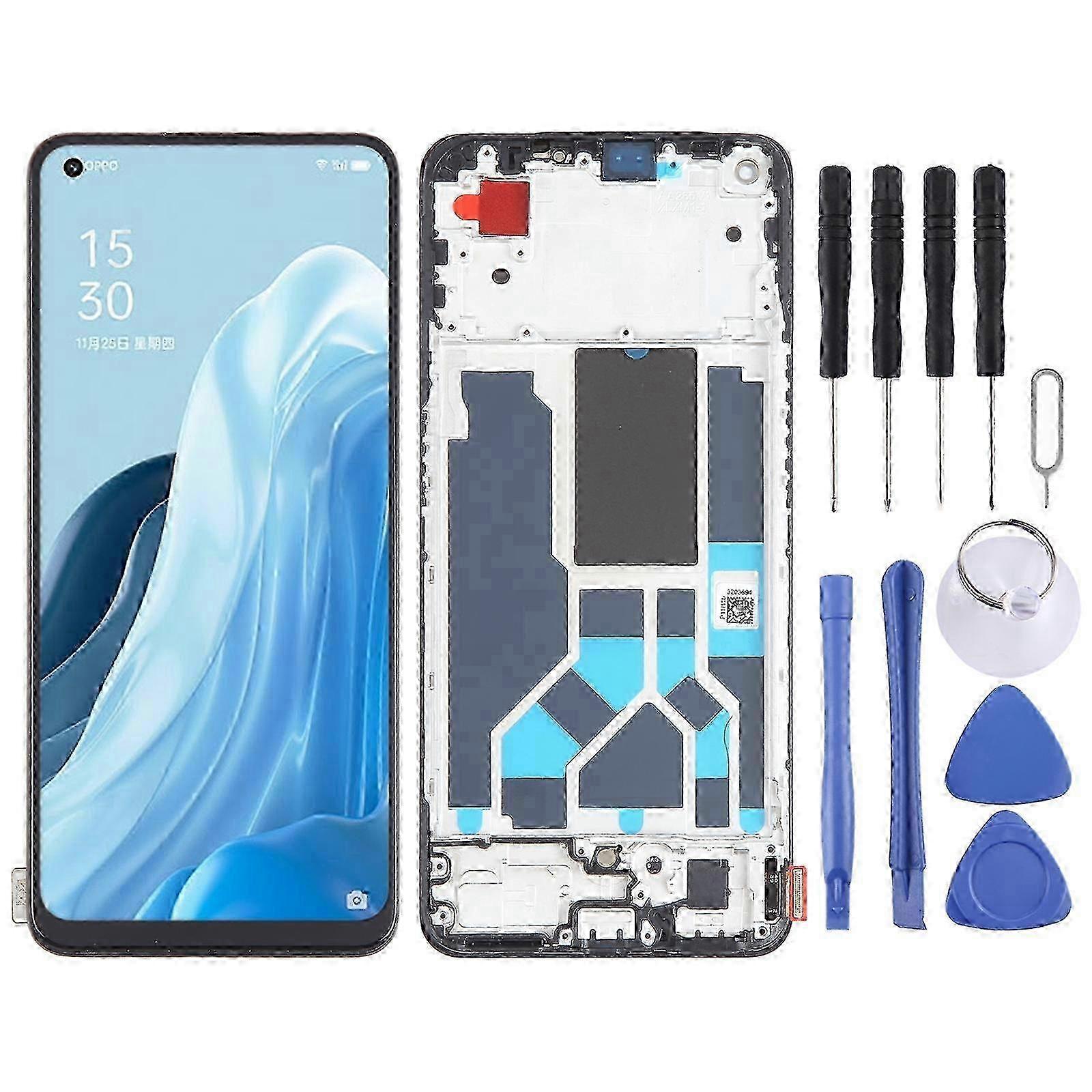 w COMPATIBLE AMOLED LCD Screen For OPPO Reno7 SE 5G Digitizer Full Assembly with Frame