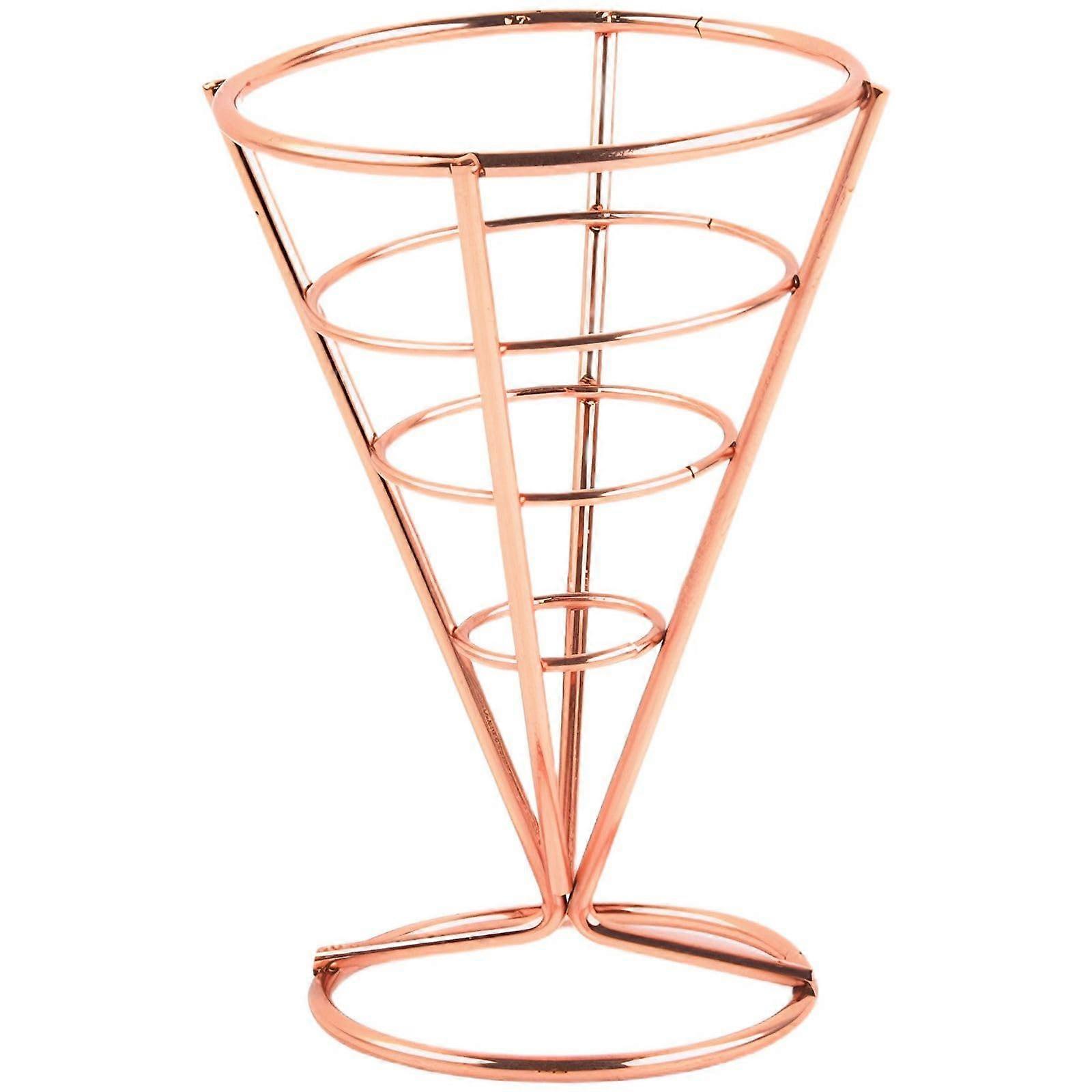 Deep Fryer Basket with Fine Mesh Drain for French Fries and Chicken Nuggets, Rose Gold 14.8x10.7x8 cm