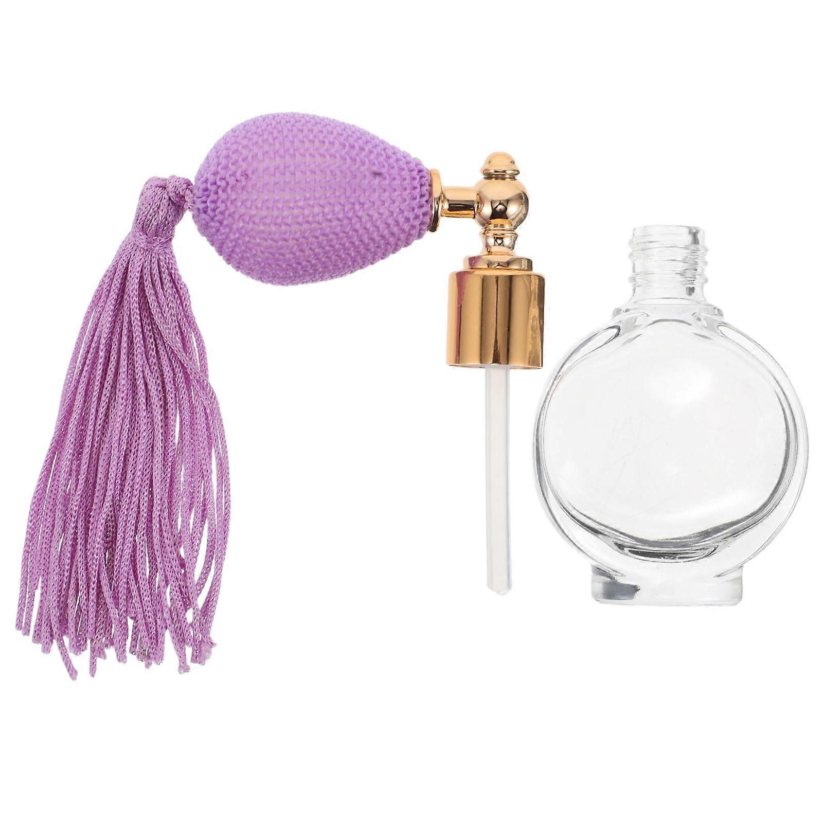 Refillable Pump Sprayer Bottle for Powder Use Violet Glass Portable