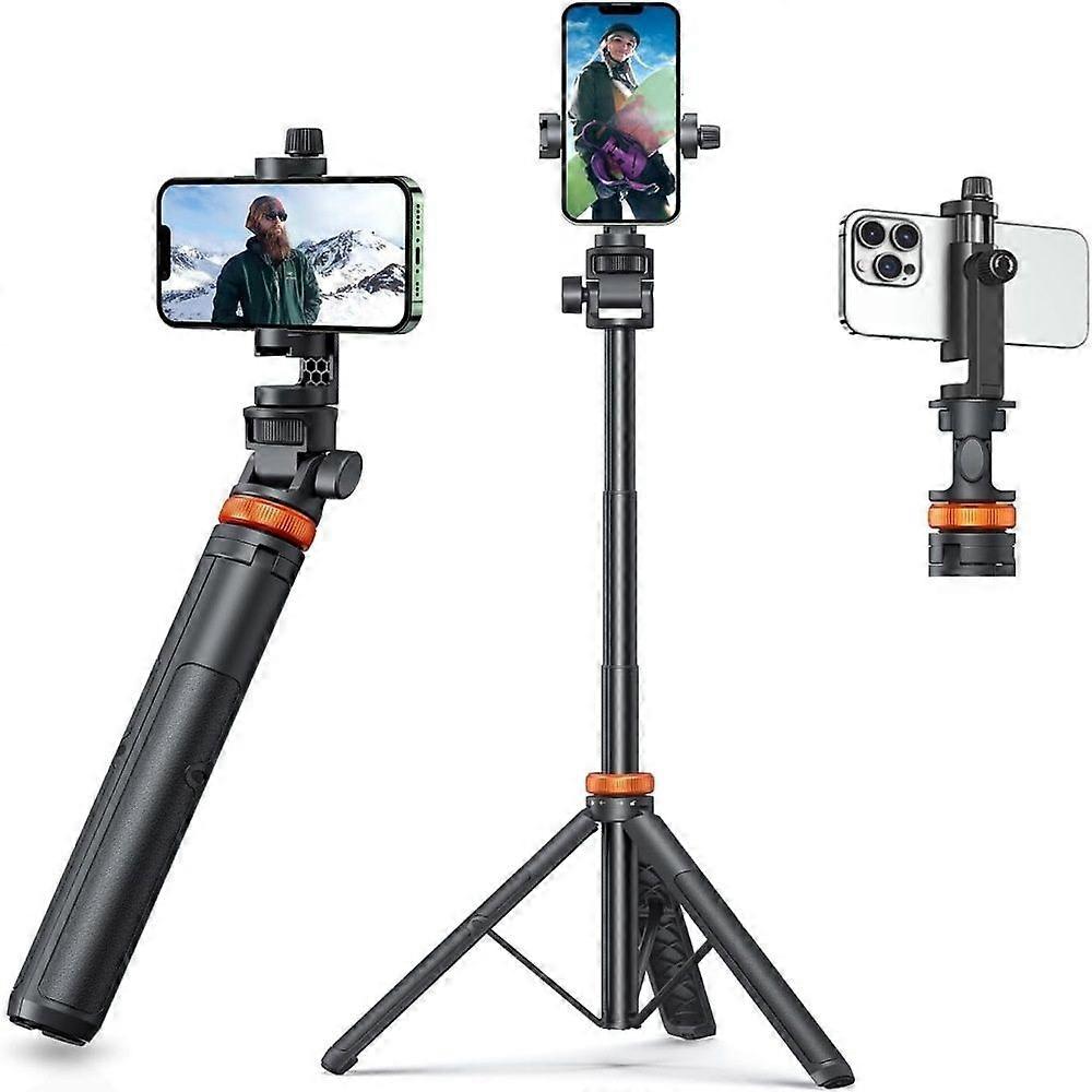 62" Phone Tripod, Tripod for iPhone & Selfie Stick ripod with Remote, Extendable Phone ripod Stand
