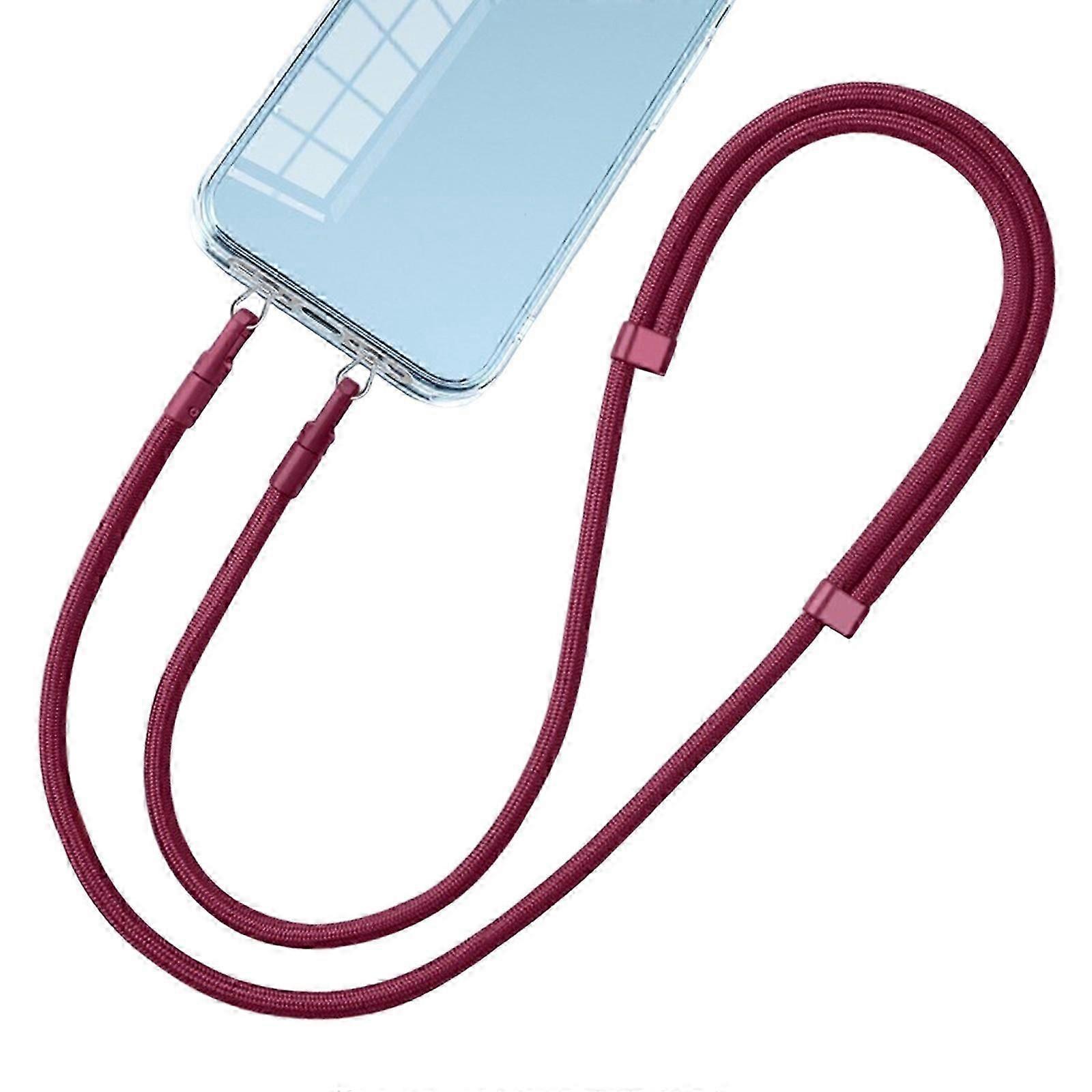 Double  Rings Phone Strap Patches Mobile Phone Lanyard Clip  Lightweight Phone Attachment Simple Installation for Phone  Use  Claret