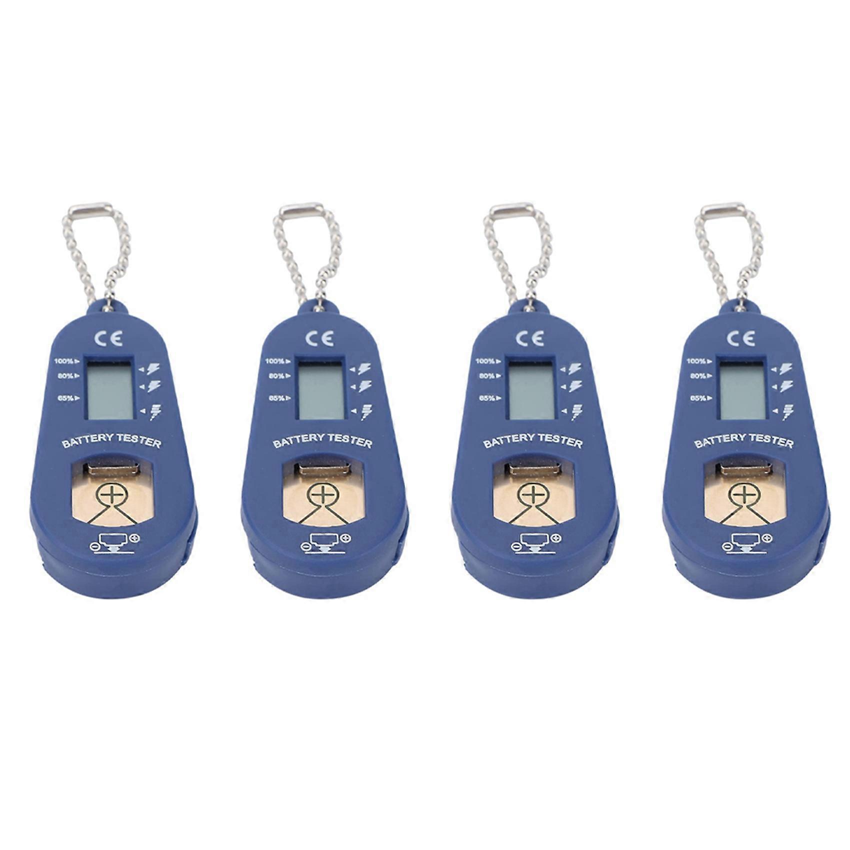 4X Button Battery Tester, Keychain Pocket Portable and Lightweight Battery Tester to Check Remaining Battery Power