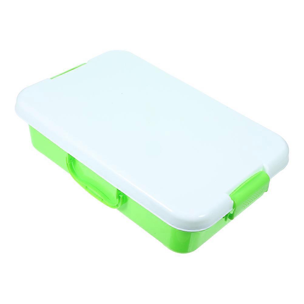 Green Portable Sandbox for Kids Toy Storage Box with Lid