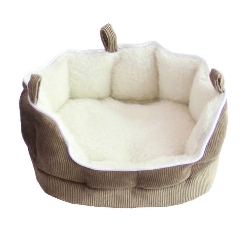 Small Pet Bed Warm Ferret House for Sleeping 3Pcs Coffee