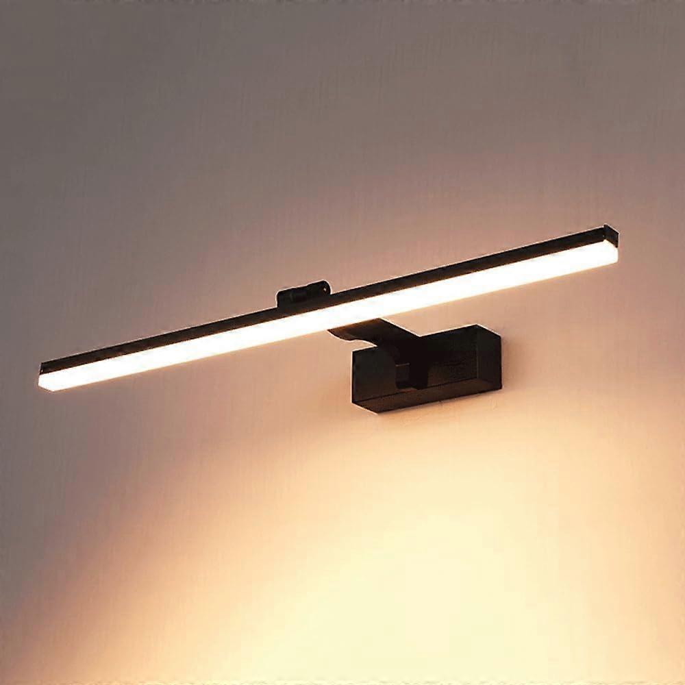 LED Bathroom Vanity Light Modern Black 180° Adjustable Wall Sconce with Three Color Modes