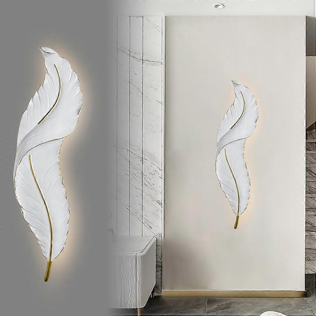 Feather Wall Sconce LED Light with Adjustable Color Temperature, 3 Brightness Levels, Large
