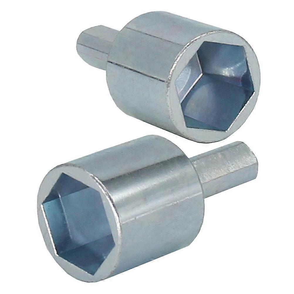 Scissor Jack Socket Adapter For Vehicle Maintenance Tool 2Pcs Designed For Quick Installation In Roadside Emergencies With Hexagonal Silver Material