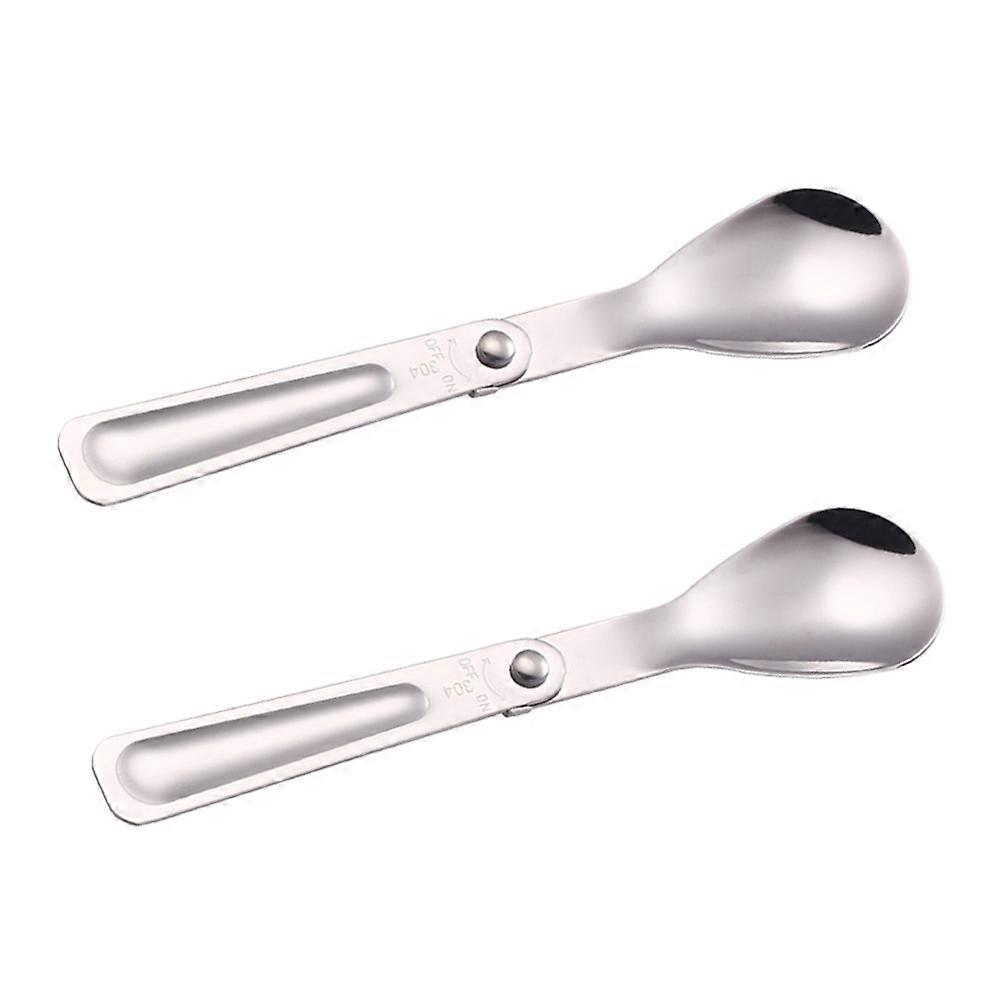 Foldable Stainless Steel Spoon Set for Picnic 4Pcs