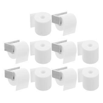 Toalettpappershållare till dockhusmodell med minitoalettpapper 1 set