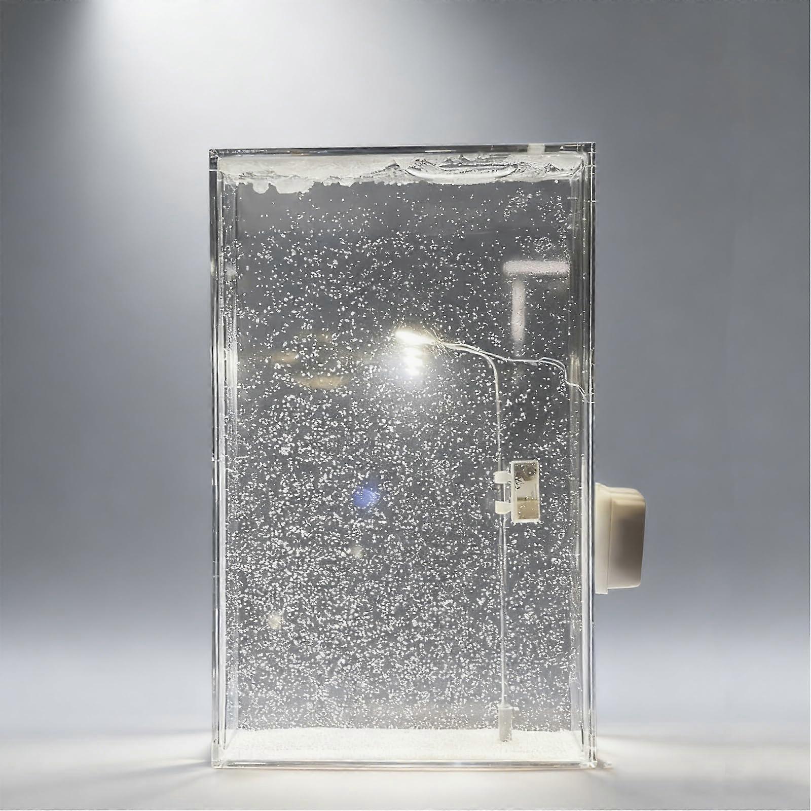 Christmas Snow Scene Lamp with Dreamy Snowfall Effect, DIY Handmade Snow Globe Night Light 2pcs