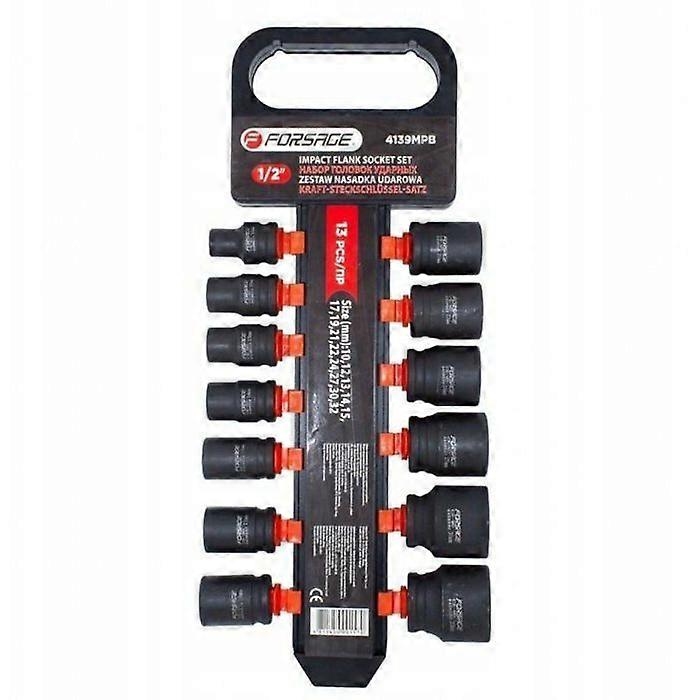 Sockets - Forcekraft Impact Socket Set 13 Pieces 1/2 10-32 mm