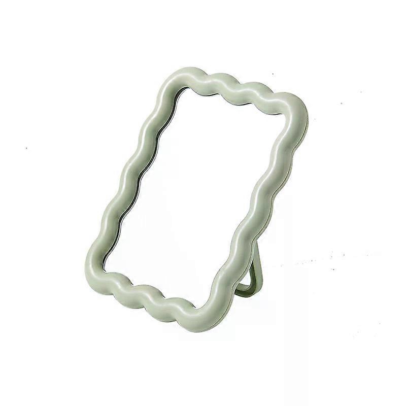 Corrugated Desktop Makeup Mirror Solid Color Simple Portable Handheld Makeup Mirror Foldable Student Compact Cute Mirror