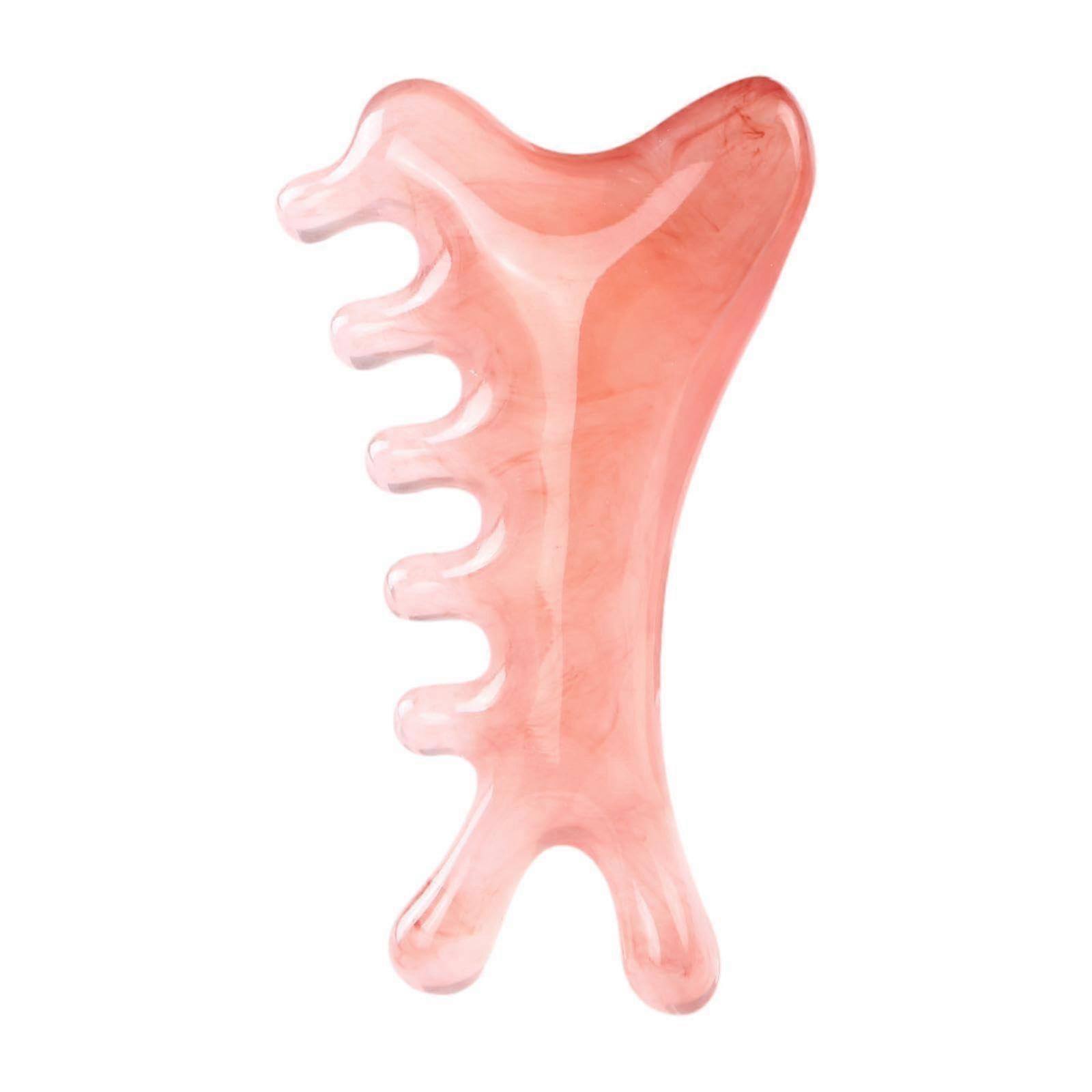 Scalp Massage Comb Smooth Resin Gua Sha Scraping Comb for Hair Relief Women Men Pink