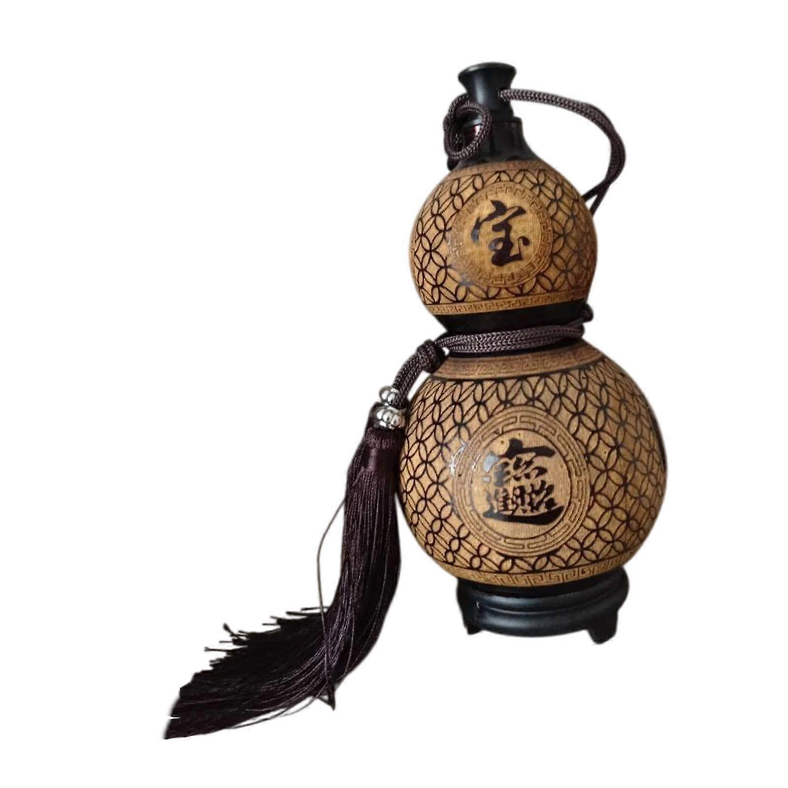 Chinese Gourd Bottle with Artistic Open Design and Leakproof Beeswax Seal for Camping and Home Decor