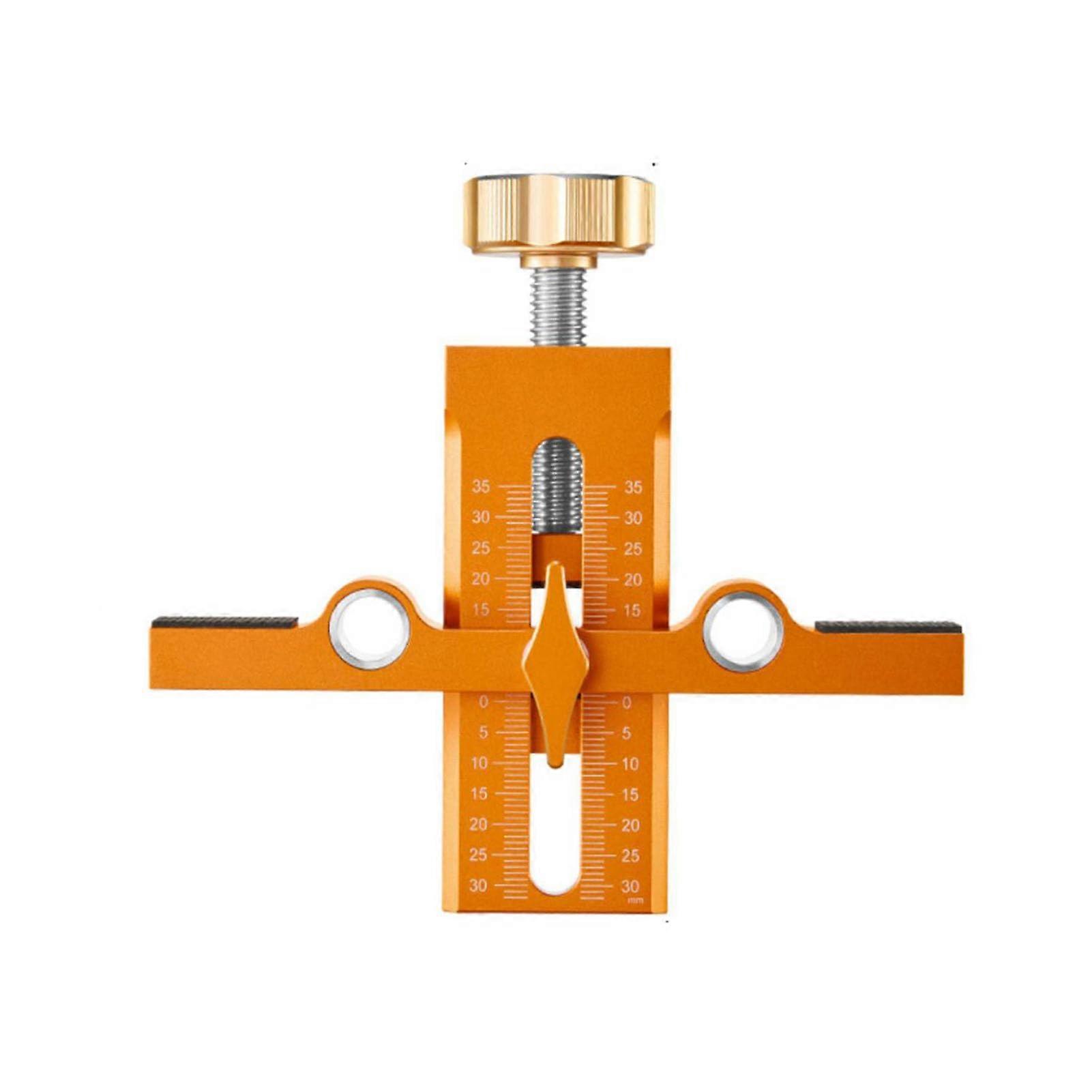 Cabinet Door Installation Jig, Adjustable Aluminum Alloy Hinge Tool with Drill Bits for Precise Alignment