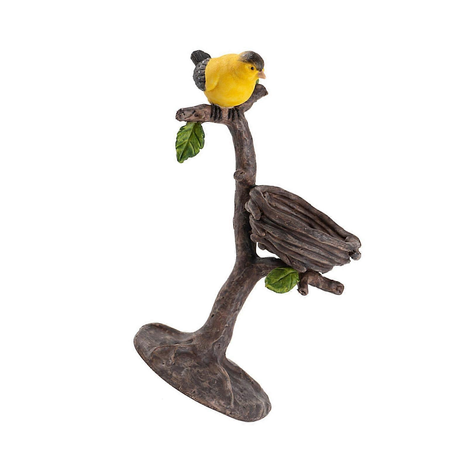 Bird Nest Candle Holder with Vintage Bird Branch Design, Resin Tealight Centerpiece for Home Decor