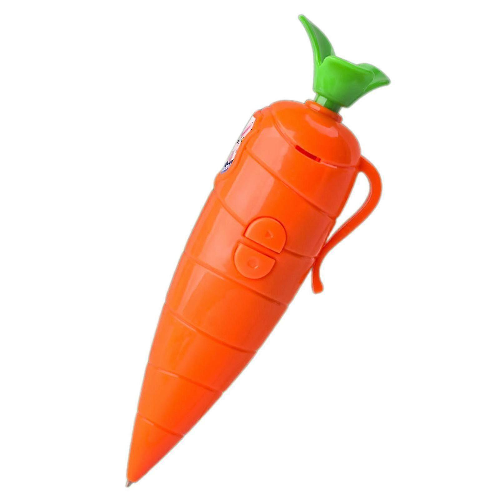 60-Second Voice Recorder with Playback & Audio Recorder Pen - Cute Carrot-Shaped Recorder Device, Smooth-Writing Ballpoint Pen