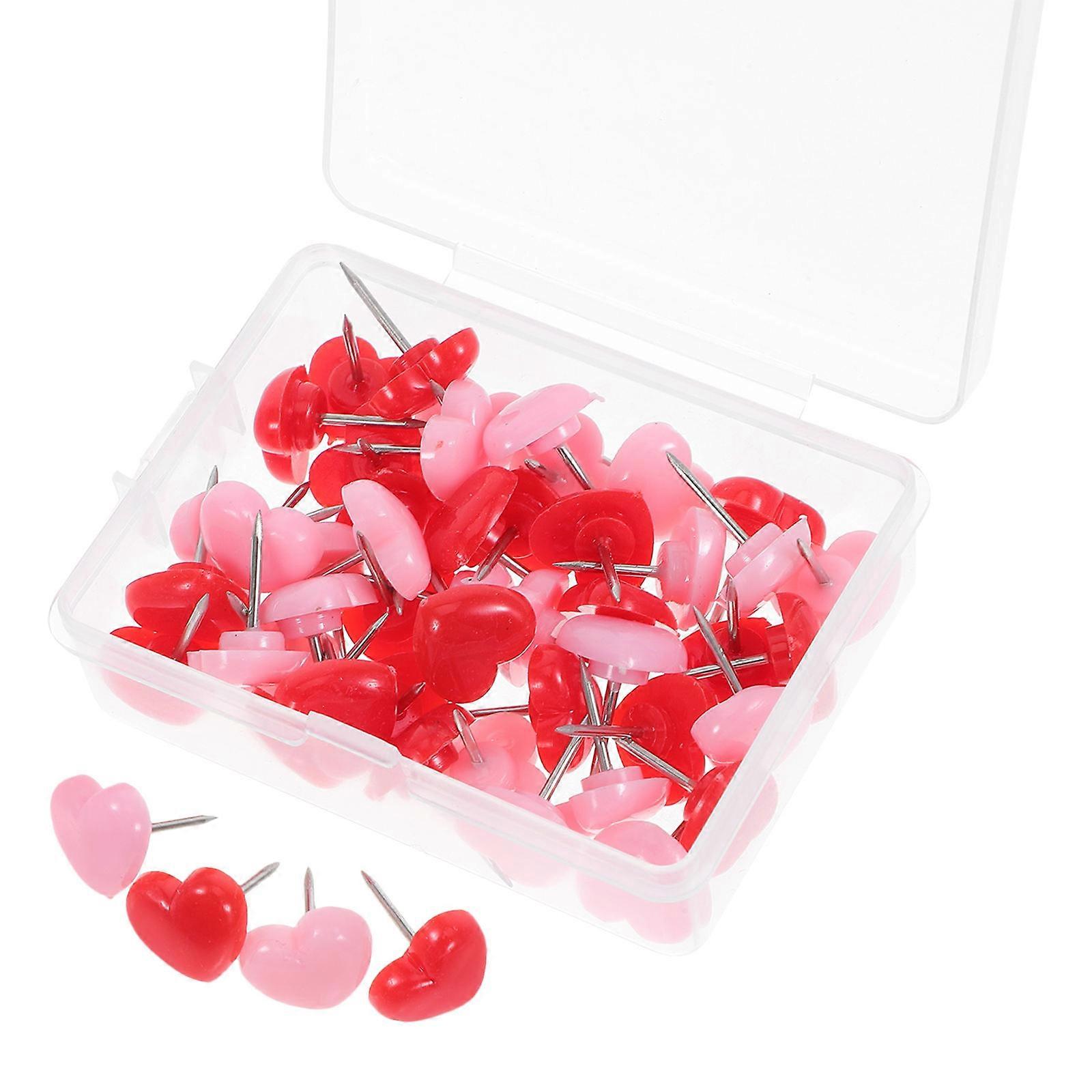 Heart Push Pin for Cork Board 50Pcs Cute Thumbtacks Decorative and Functional