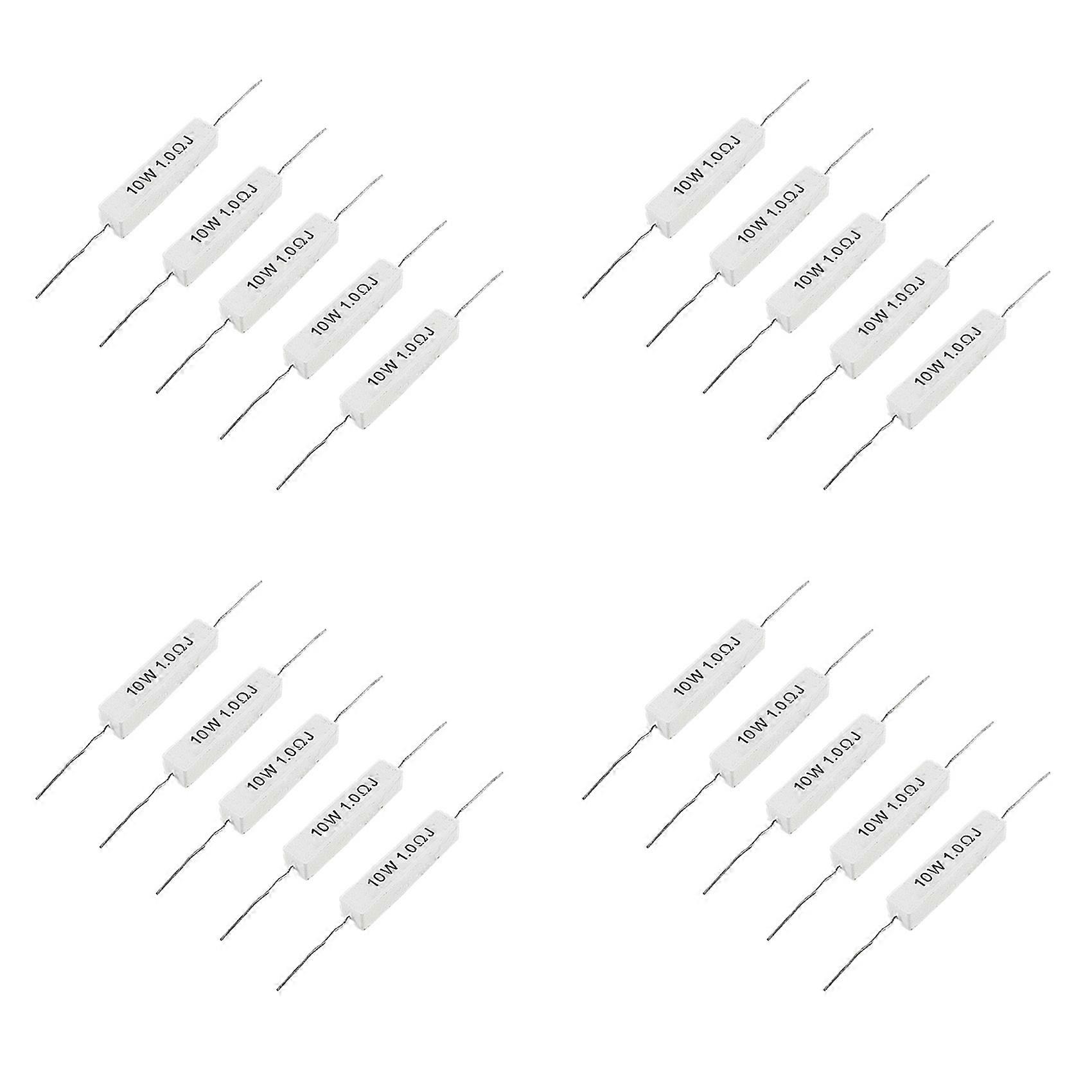 1.0 Ohm 10W Wirewound Ceramic Cement Resistor 20 Pcs