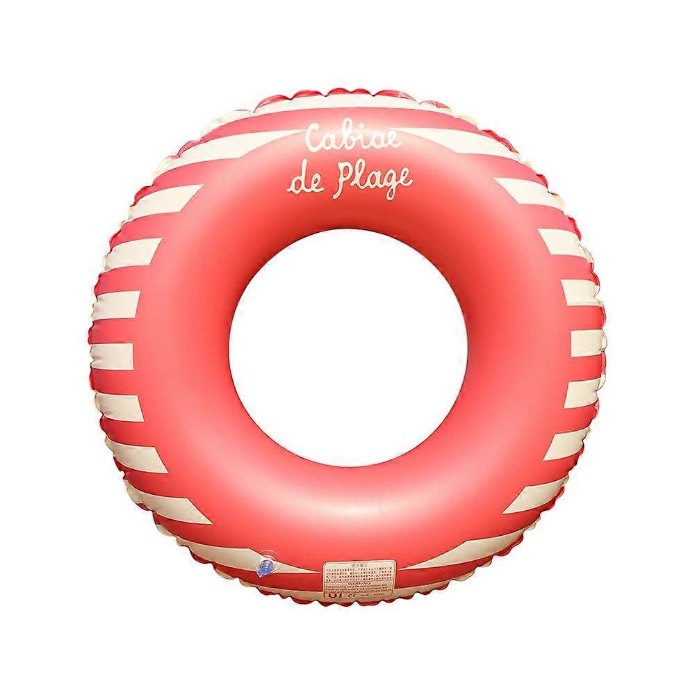 Inflatable Pool Float for Adults Vintage Retro Beach Swim Ring Durable PVC Red Large