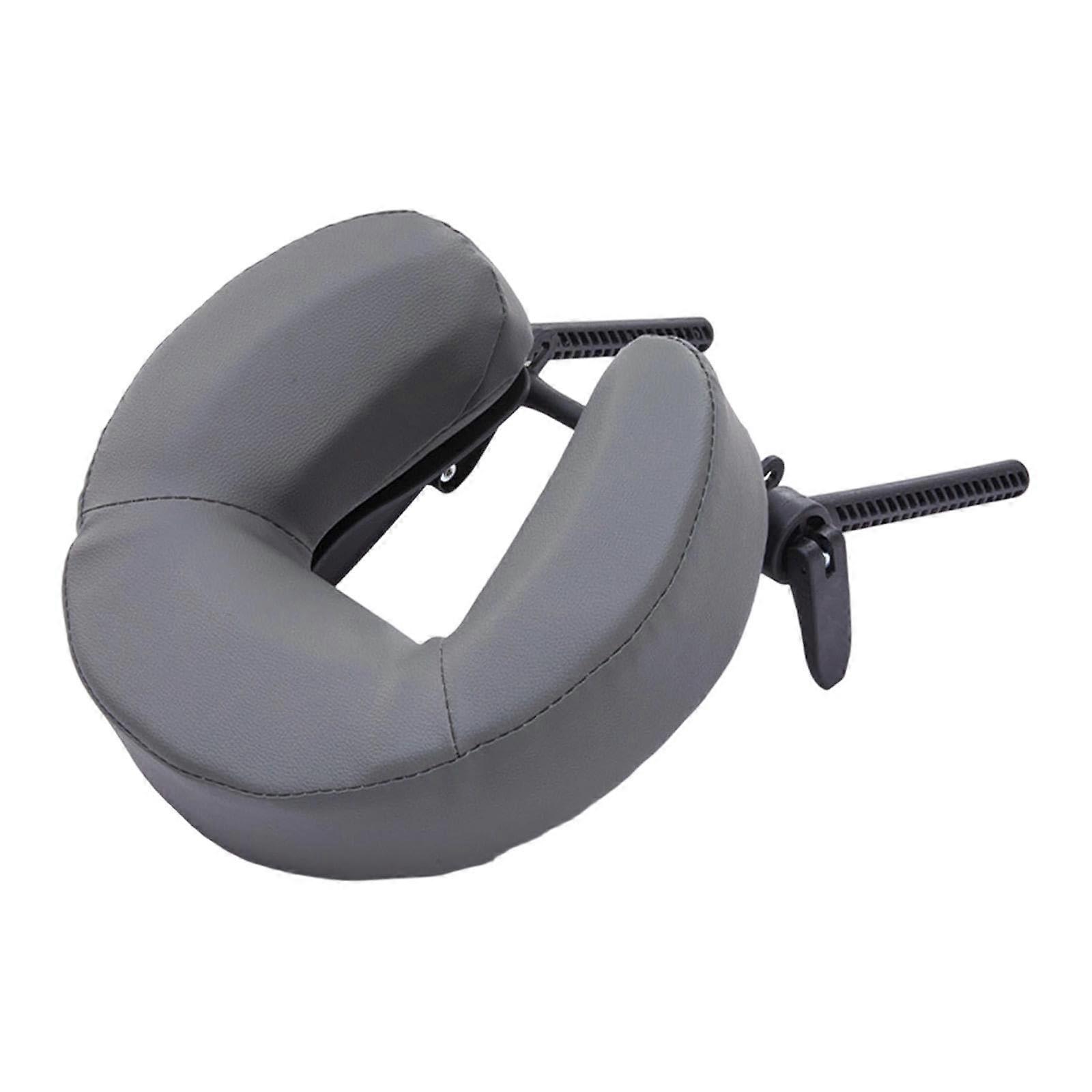 Adjustable Massage Table Face Cradle with Ergonomic Headrest Pillow for Spa Salon Bed, Gray