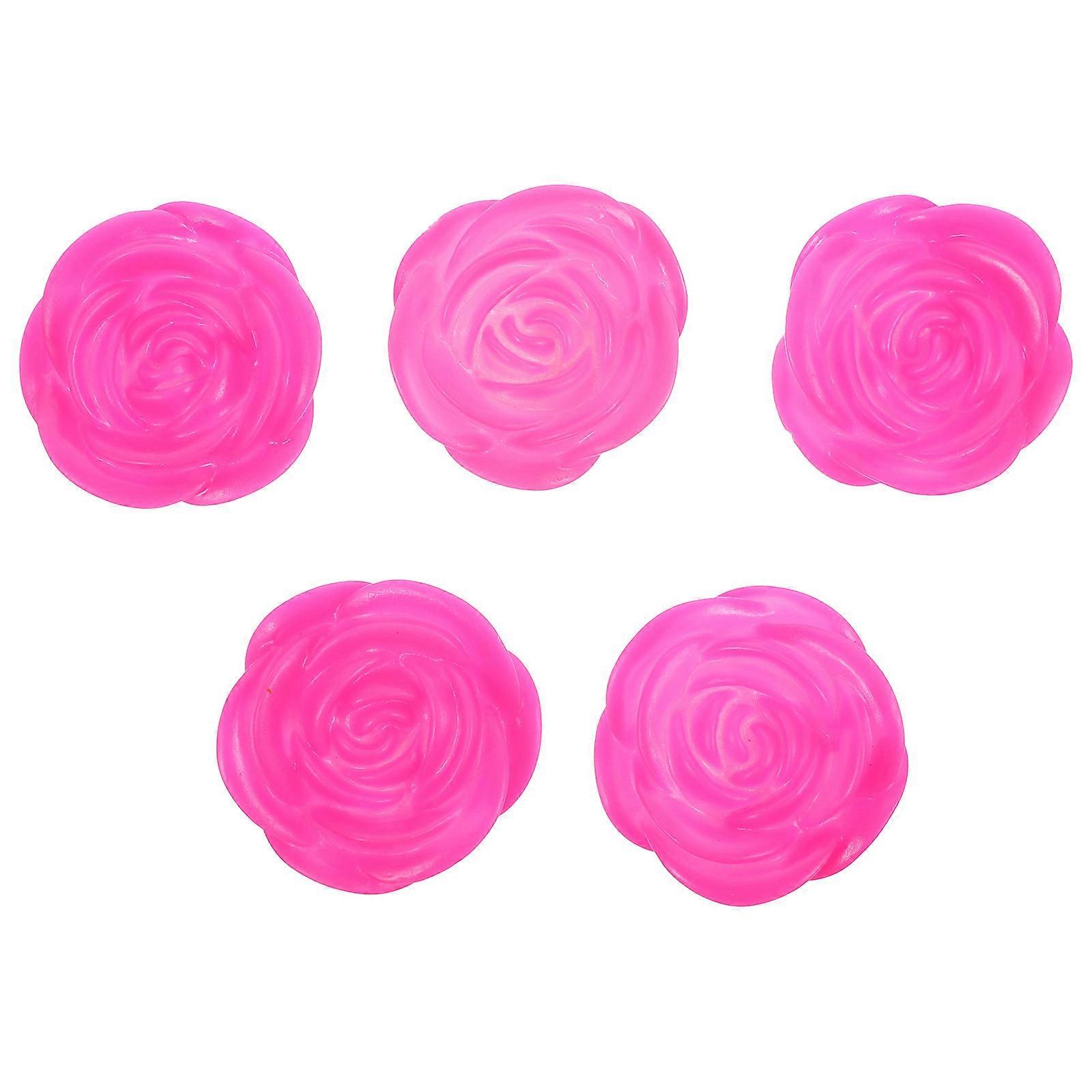Pink Rose Shaped LED Light for Lighting 5Pcs Simulated Electronic Lamp