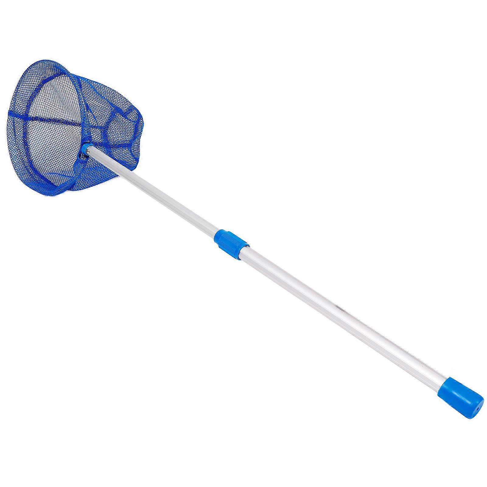 Fishing Net for Fish Telescopic Foldable Replaceable Mesh Net Blue