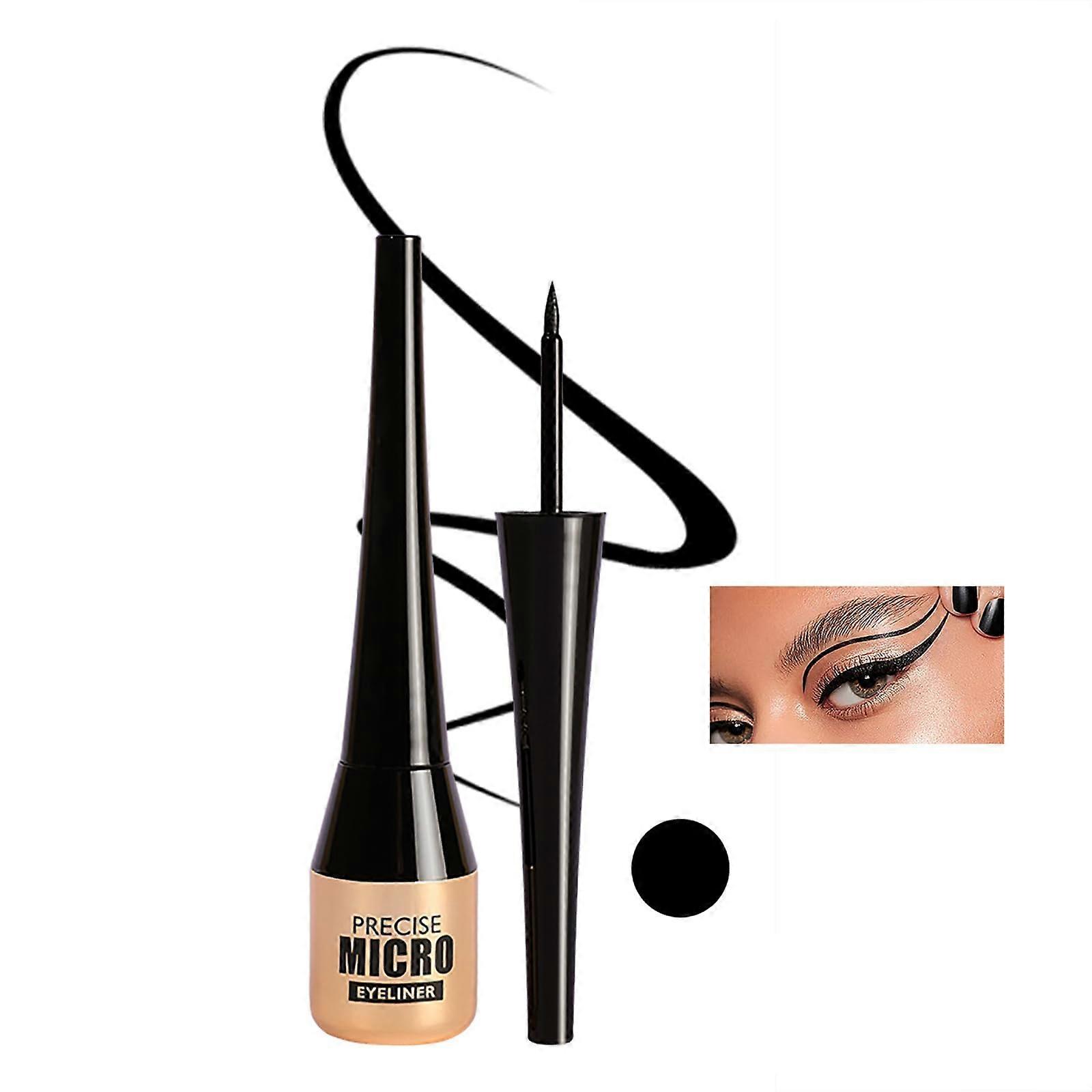 Liquid Eyeliner Pen Waterproof Black, Precision Micro Felt Tip, Smudgeproof Long Lasting QuickDry (#01)