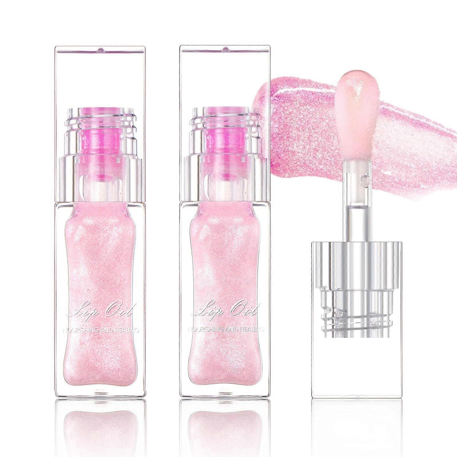 Color Changing Lip Oil and Plumping Gloss Set, Long Lasting Moisturizing Tint with Deep Hydration 2PC