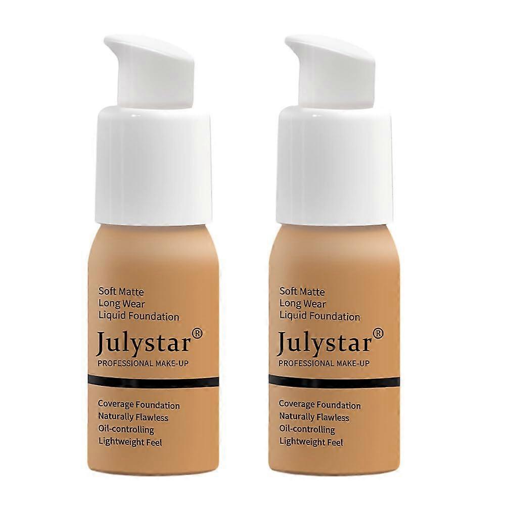 2Pcs Liquid Foundation Full Coverage Matte Long Lasting Oil Control Water Resistant Type 3