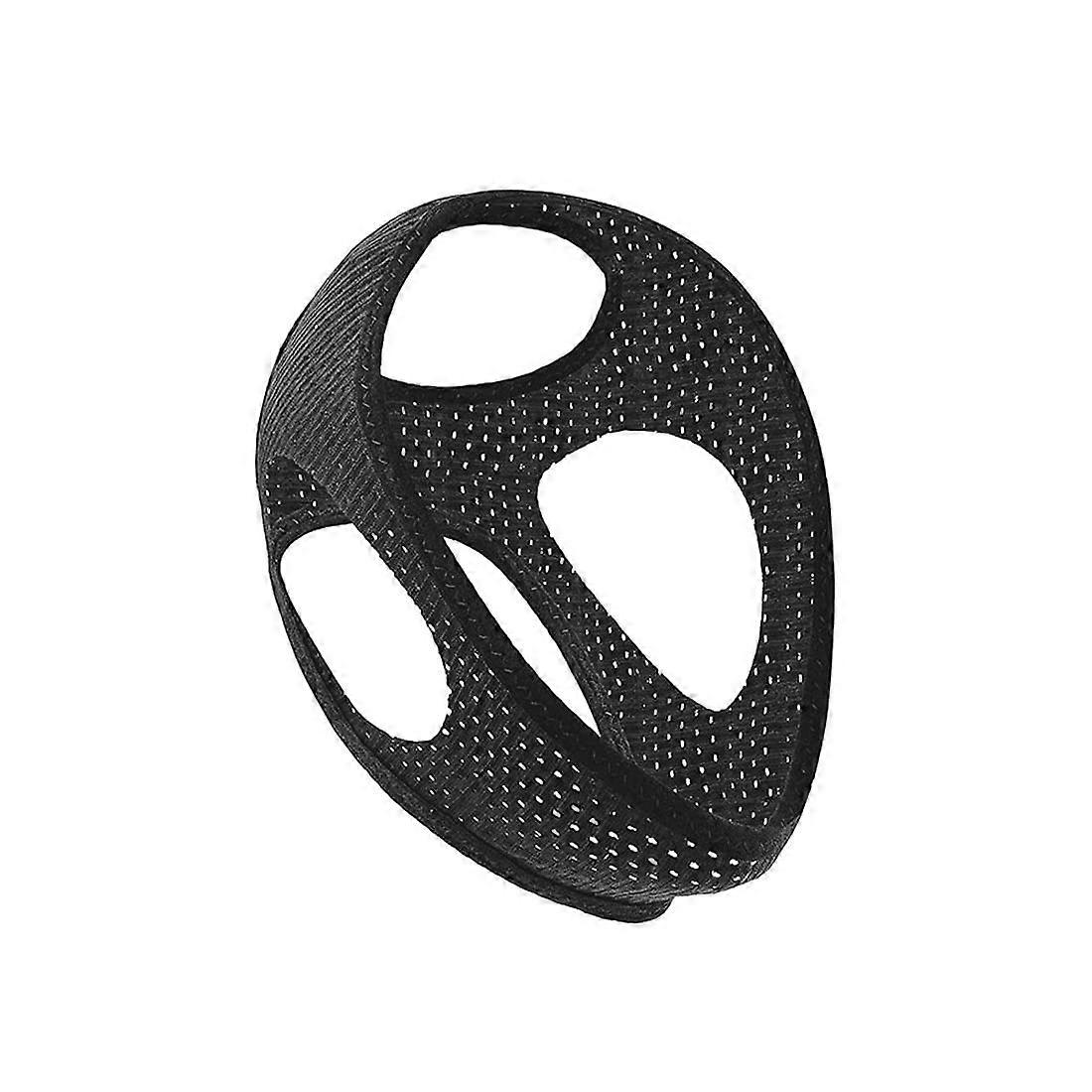Breathable Adjustable Black Mesh Chin Strap for Sleeping and Stable Jaw Support