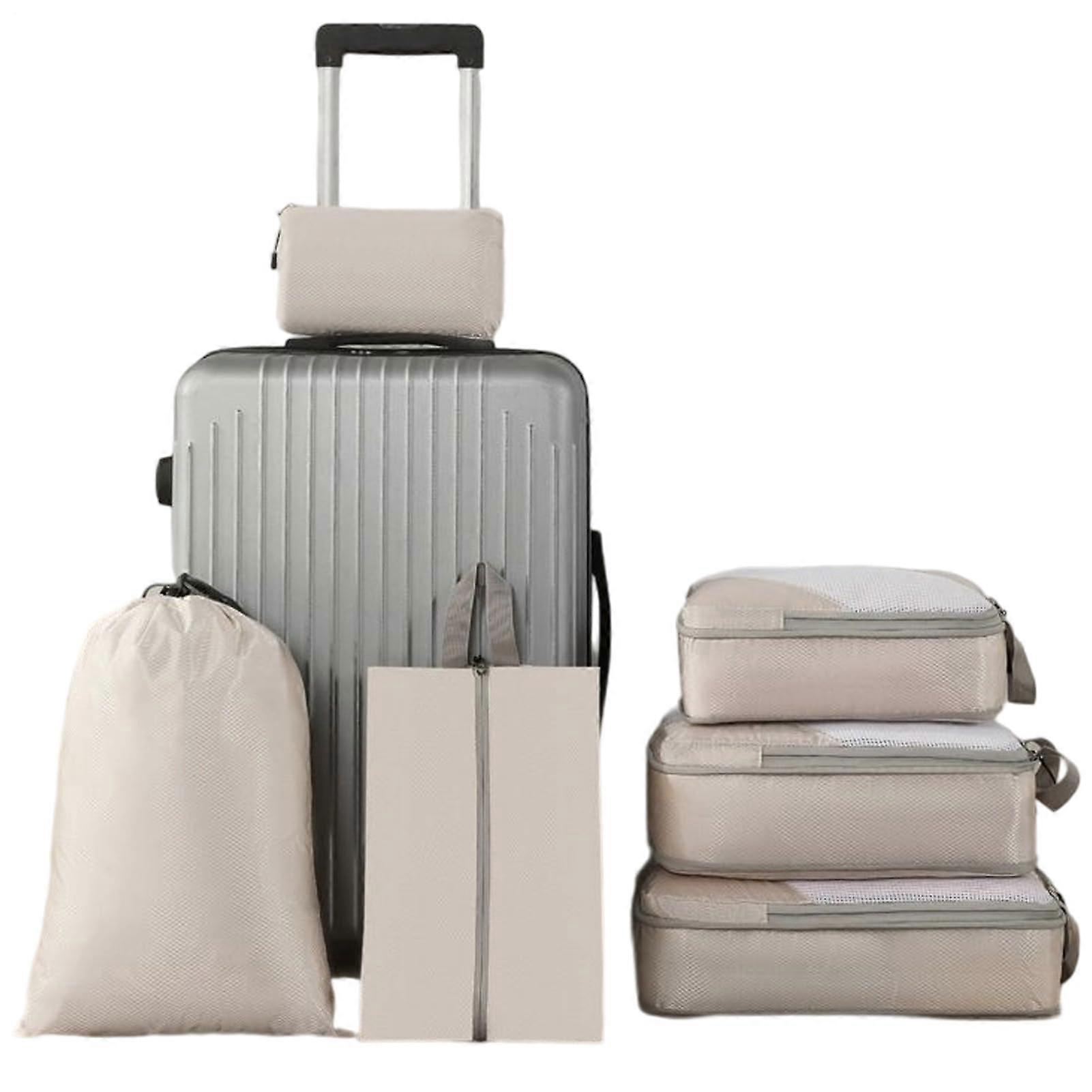 Compression Packing Cubes Travel Compression Bags, 6pcs Luggage Organizer Maximize Space