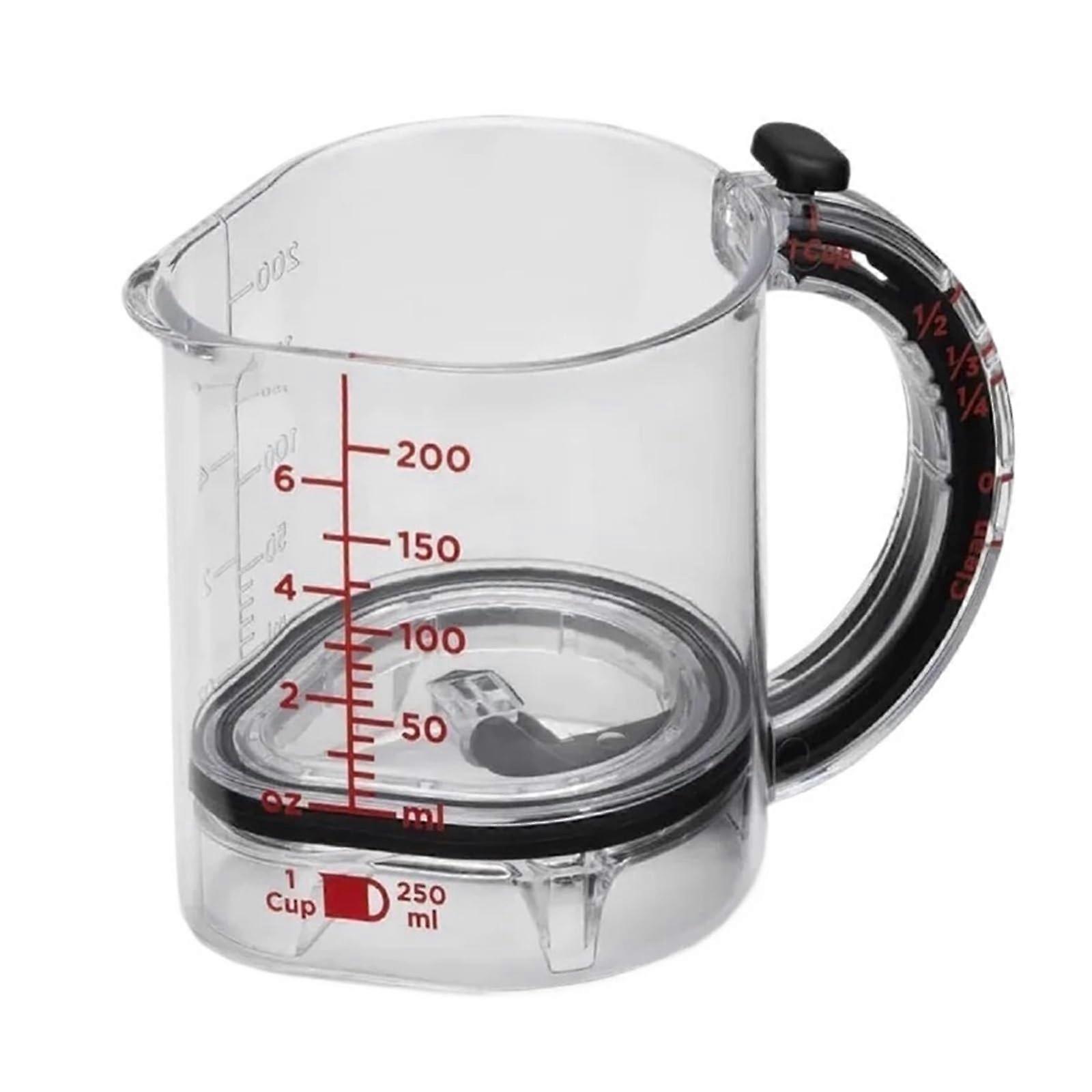 Adjustable Measuring Cup 4in1 SpaceSaving Design with Scraper Base for Baking and Cooking 1pc