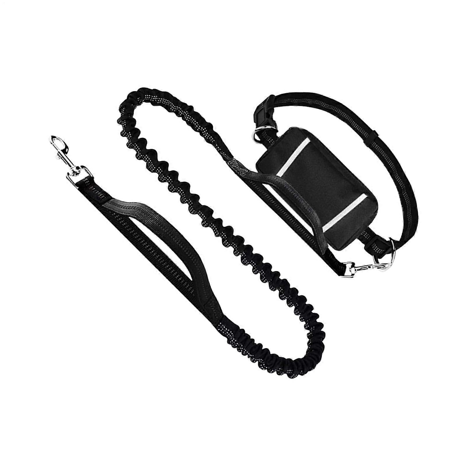 Reflective Hands  Dog Leash with Detachable Pouch for Running Walking Hiking