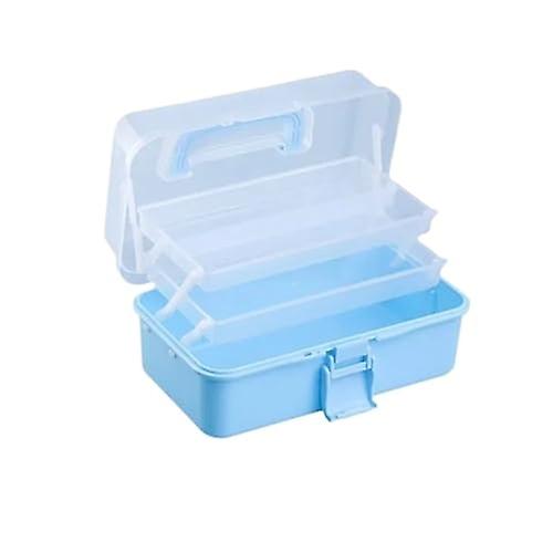 ThreeLayer Transparent Sewing Storage Box with Secure Locking Closure and Multiple Compartments for Crafts