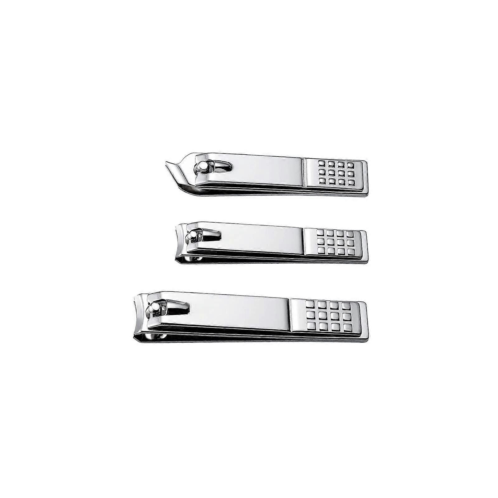 Nail Clipper Set 3pc Stainless Steel with Sharp Precision Blades for Fingernails and Toenails