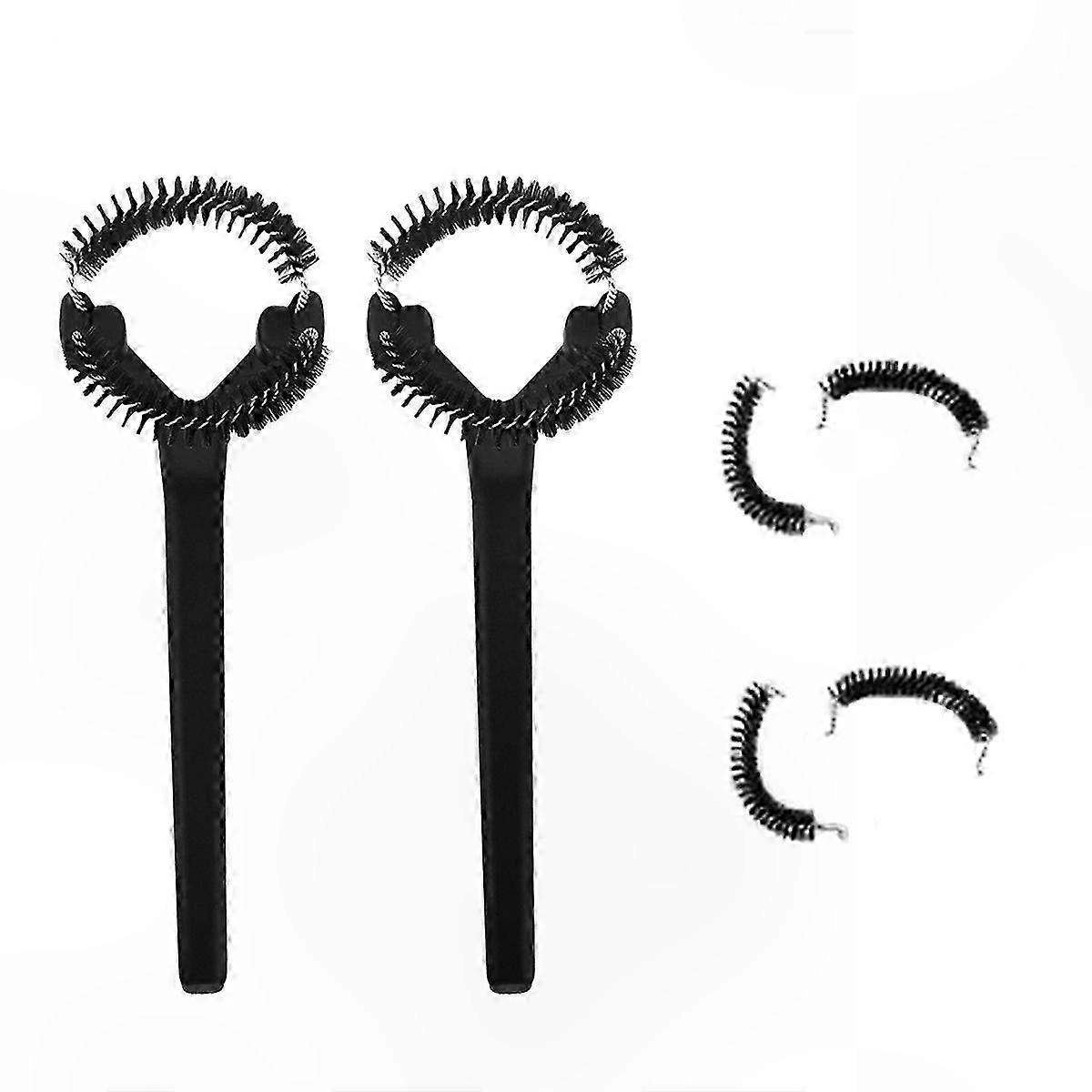 2-Pack Detachable Nylon Bristle Brushes for Coffee Machine Cleaning