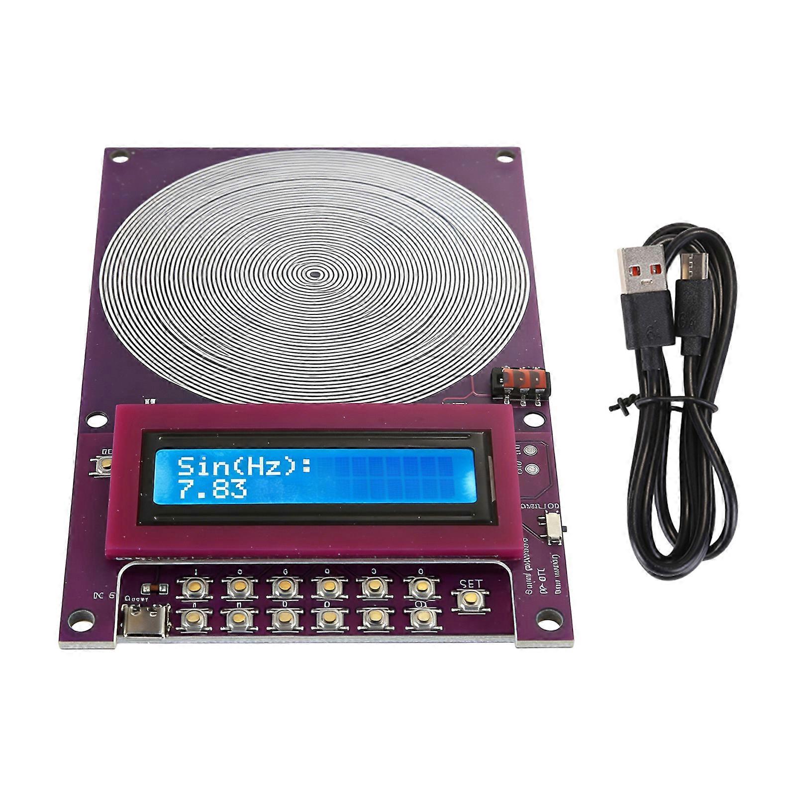 Frequency Generator For Schumann Waves 7.83Hz Programmable Adjustable Waveforms USB Powered Sine Waves Resonance Generator Multicolor