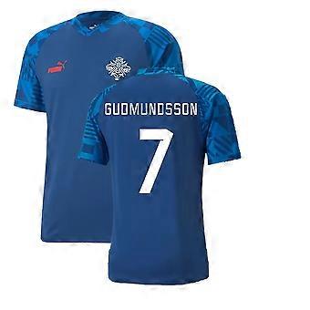 2022-2023 Iceland Pre Match Jersey (Blue) (GUDMUNDSSON 7)