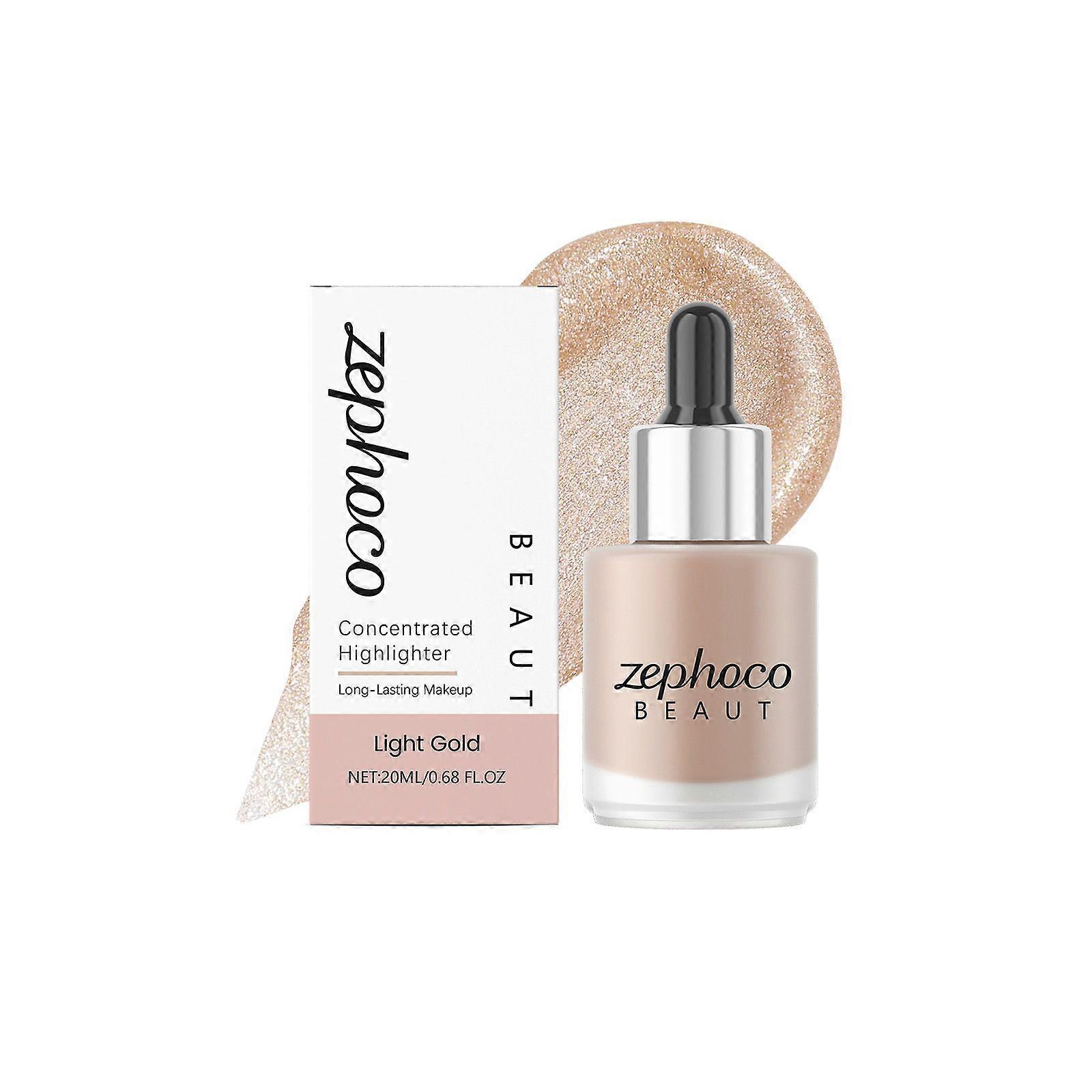 Zephoco Light Gold Concentrated Highlighter Brightening Liquid, Delicate Makeup Effect, Easy To Apply, Everyday Face Makeup