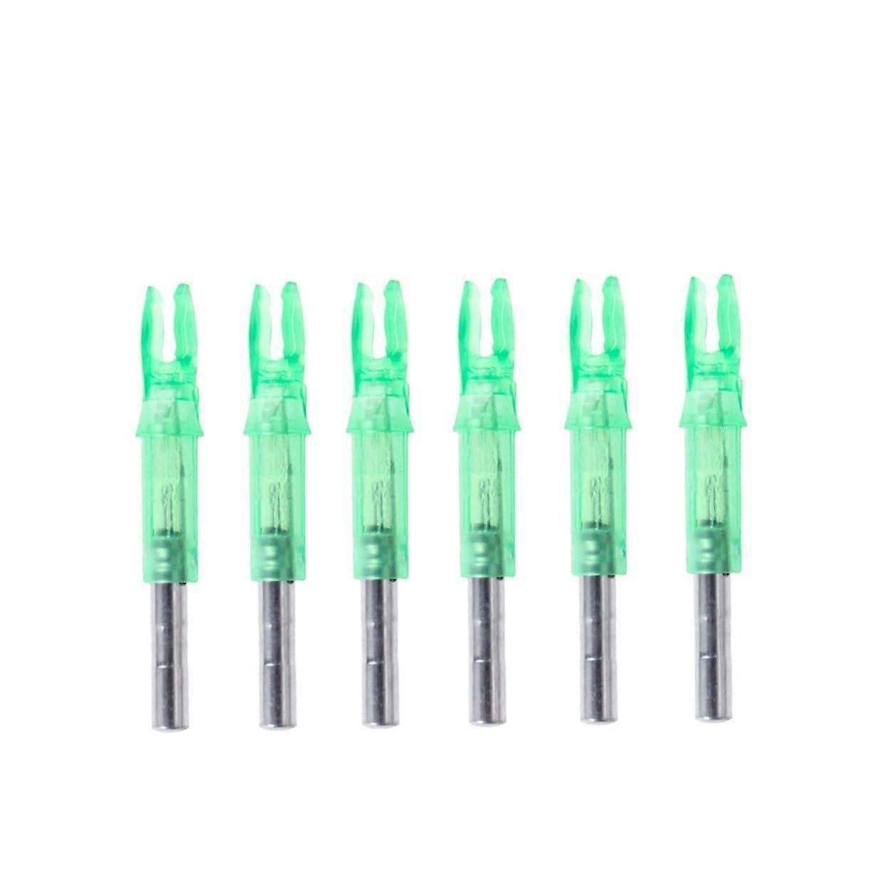 12pcs LED Lighted Arrow Nocks for Hunting, Continuous Glow Tracking, Waterproof, Green