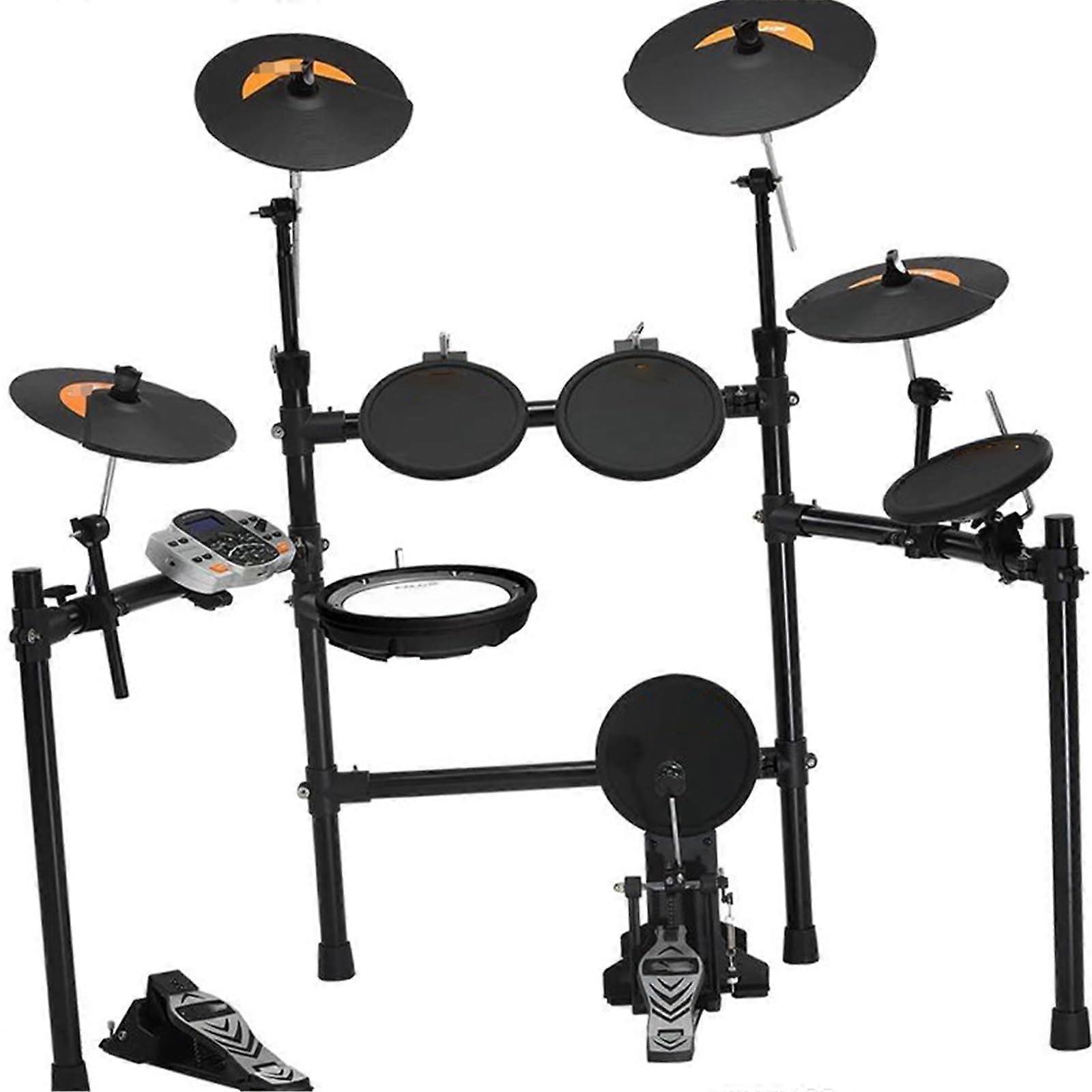Professional Electronic Drum Set with Stand and Cymbals, Foldable Silent Practice USB MIDI Kit