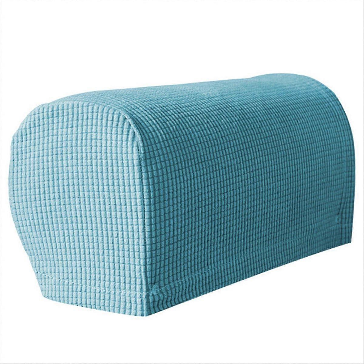 2PCS Soft Stretch Plush Armrest Covers, Couch Arm Covers,Light Blue