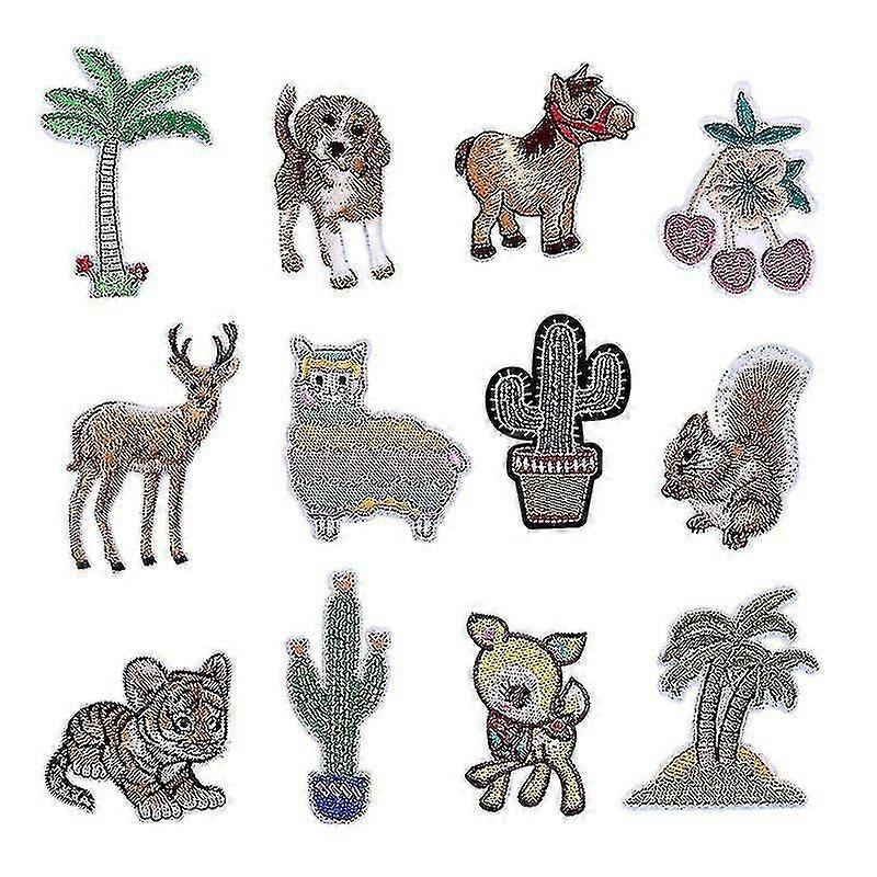 12pcs Cartoon Animal Cloth Patch Vêtements Patchs