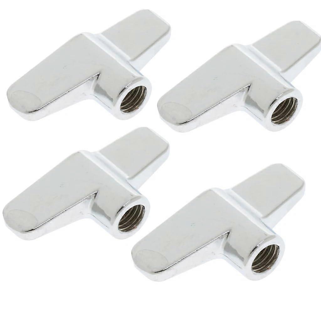 4pcs Durable 6mm Silver Drum Cymbal Wingnut Replacement Parts for Quick Installation