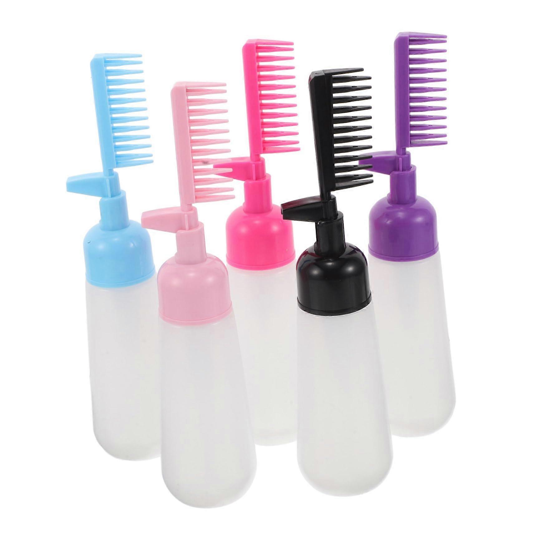 5pcs Hair Dye Applicator Comb Bottle Set for Even Application and TravelFriendly Use