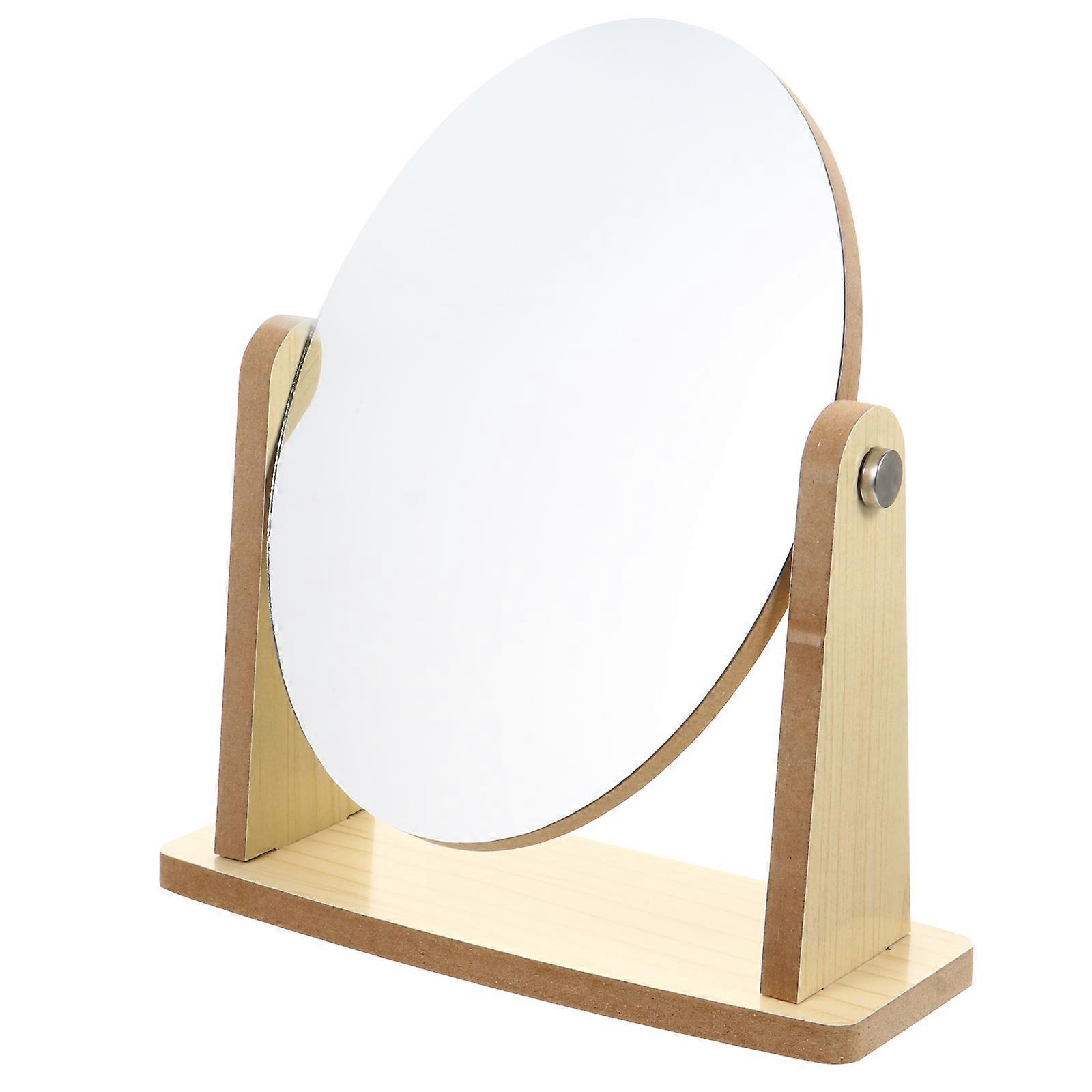 Rotatable Cosmetic Mirror Bamboo Material for Makeup 1Pcs Round Desktop Vanity Mirror