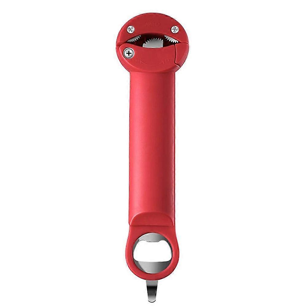 Handy Bottle Jar Easy Opener Multi-Function Kitchen Tool Multi Kitchen Tool for Jelly Jars Wine Opening Tool Red