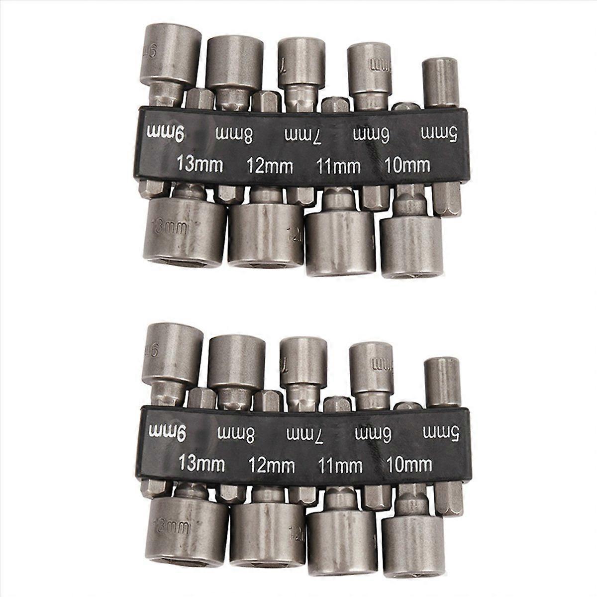 9pcs/set 5mm-13mm 1/4inch DIY Hex Shank Socket Nut Driver Bit Set